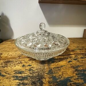 Elegant Glass Lidded Bowl